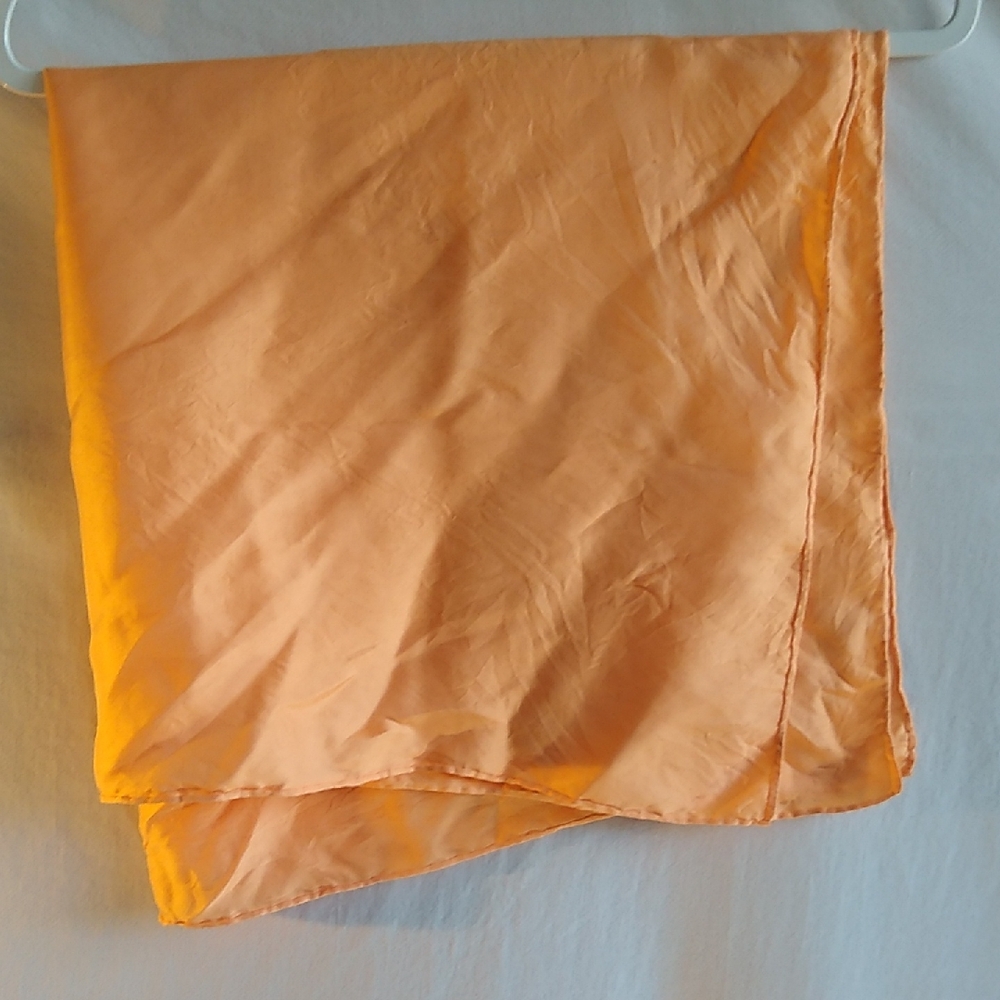 Silk Scarf Hand-Rolled Edge * Vibrant Creamsicle Orange - Picture 3 of 7